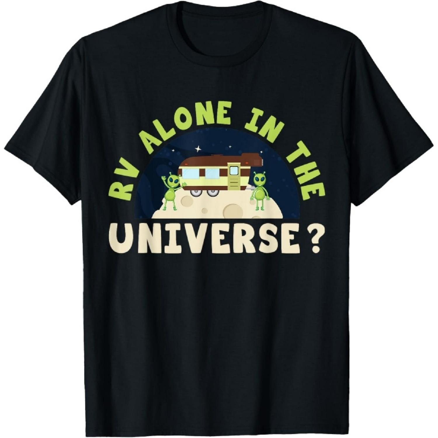 Motorhome Rv Camping Camper Rv Alone In The Universe T-Shirt S