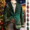 Men's Ugly Christmas Corduroy Warm Pocket Suit Jacket Cardigan Men's Casual Suit