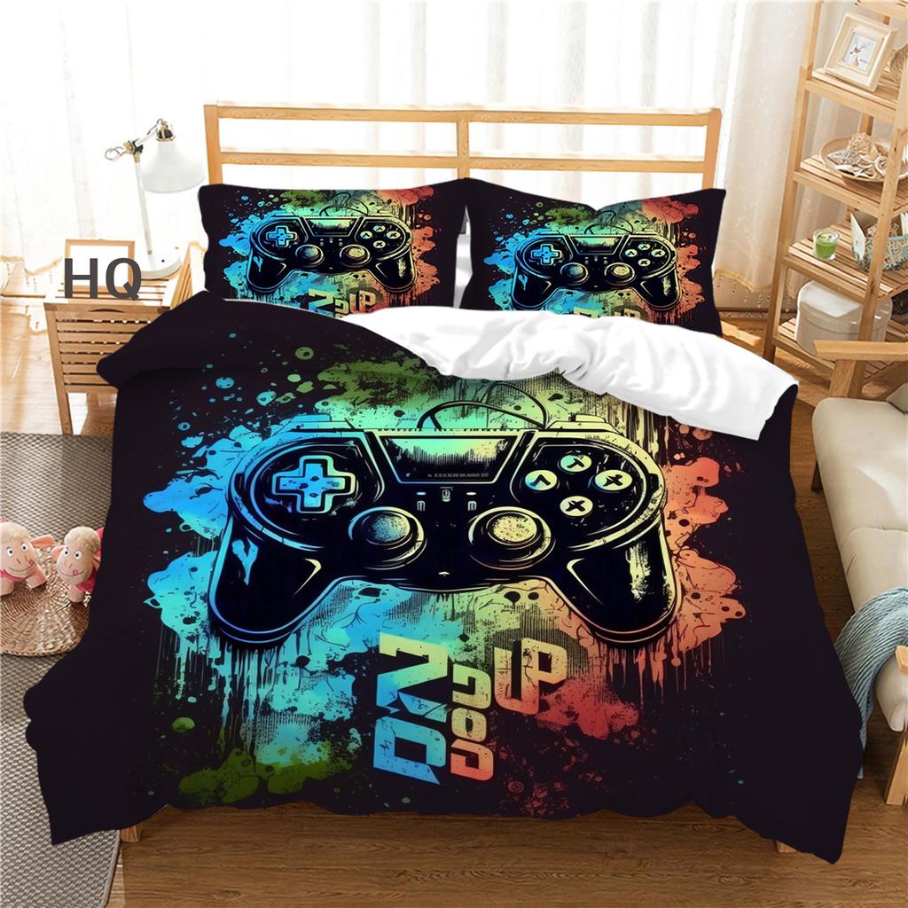 Gamepad Spielekonsole Serie Kissenbezug Bettbezug Zwei- oder Dreiteiliges Set 3D Digitaldruck