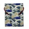 Made In Drawstring X Cotton with Wooden Kinnamiura Fuji Japanese Pattern Kyosuke, Japan, Bag/Pouch, Approx. 24.5 19cm, Bead, Mt. Design, Beige,