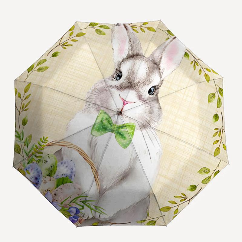 1pc Easter Bunny Decorations Automatic Folding Umbrella, 8-Rib Iron Frame, Casual Outdoor Accessory for Birthday Festival Gifts Yy251128188