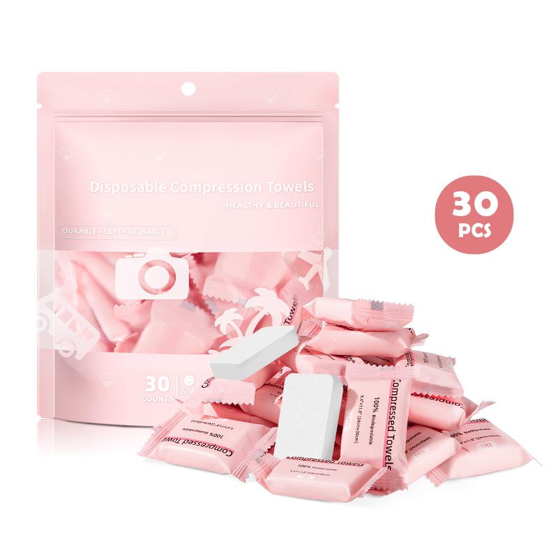 30Pcs Mini Compressed Towel Disposable Capsules Towels Face Care Tablet Portable Outdoor Travel Cloth Wipes Paper Tissue Towel