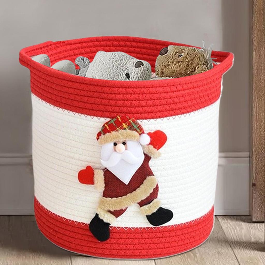 Christmas Storage Basket Laundry Rope Basket For Christmas Decorative Laundry Bin For Women Kids Holiday Birthday Easter