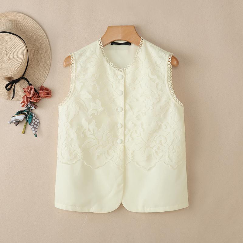 ZANZEA Women Sleeveless Lace Patchwork Thin Casual Tank Tops Vest Blouse