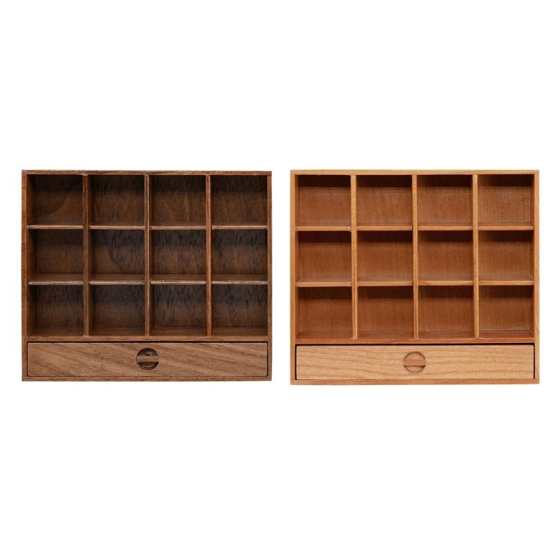 1:12 Doll House Cabinet Mini Bookcase Shelf Doll House Furniture Toy Miniature Storage Cupboard Dollhouse Decor
