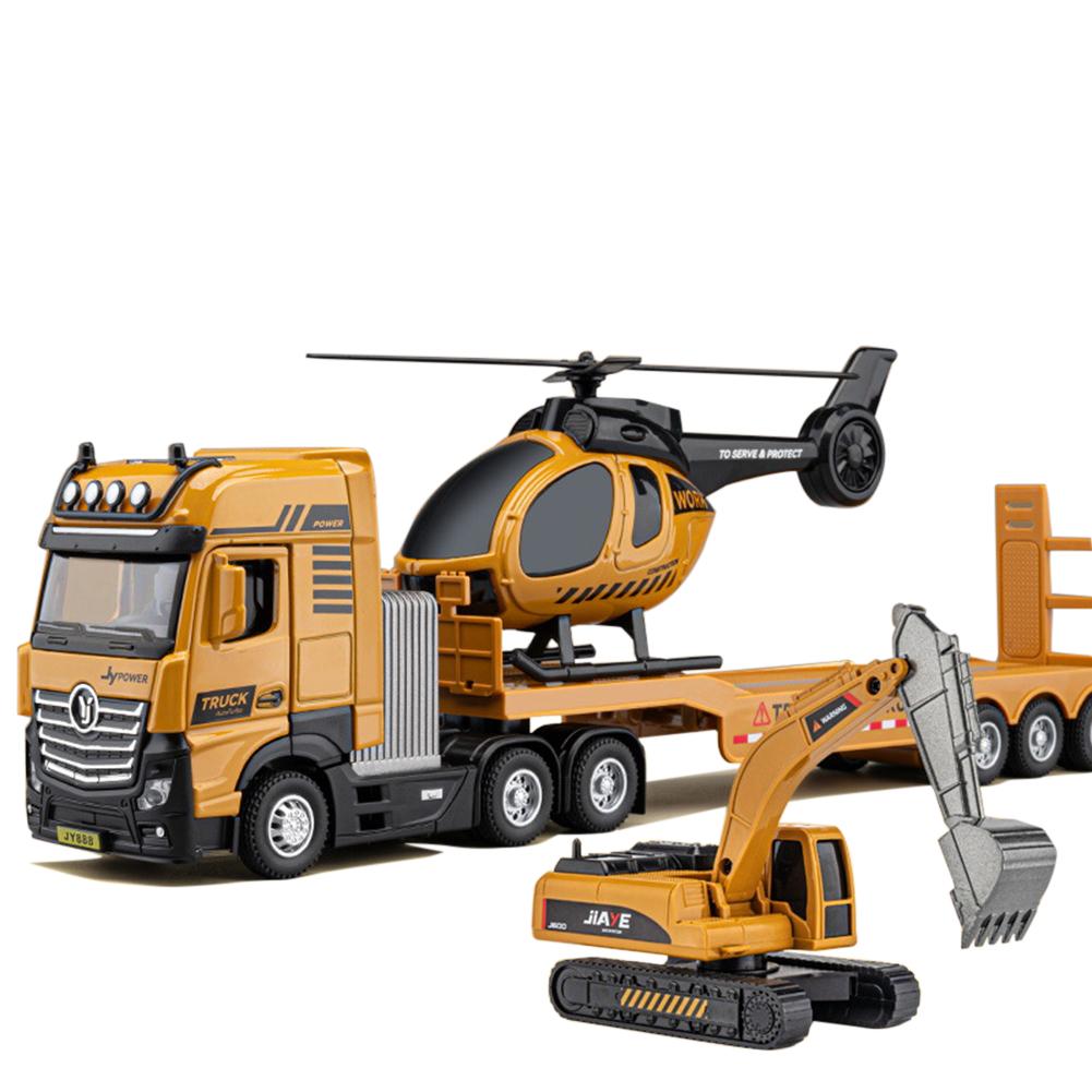 Simulație Inginerie Camion Remorcă Model Mașină Set Elicopter Băiat Vehicul Diecast Mașină Jucărie Pentru Băieți Fete Copii