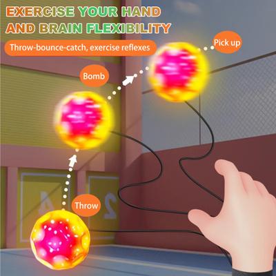 Rebound-Handgelenkball-Spielzeug mit Handschlaufe und elastischer Kordel, leicht zu greifendes Design, Handgelenk-Rückholball, farbenfroher Sternenhimmel, Rebound-Hüpfbälle für alle Altersgruppen