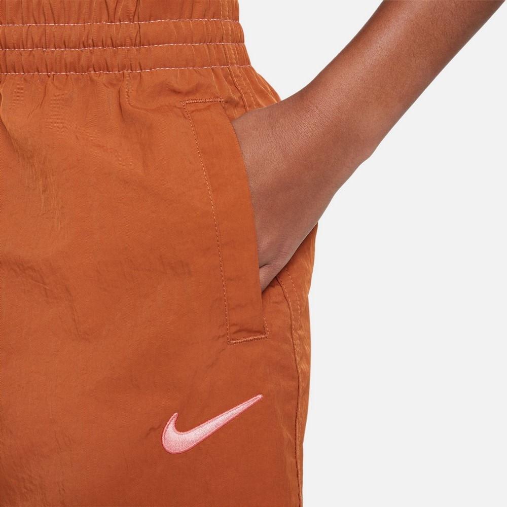 Nike Color Block Logo High Waist Drawstring Kids Shorts Kids Shorts Dark-Red-Brown FB1327-246