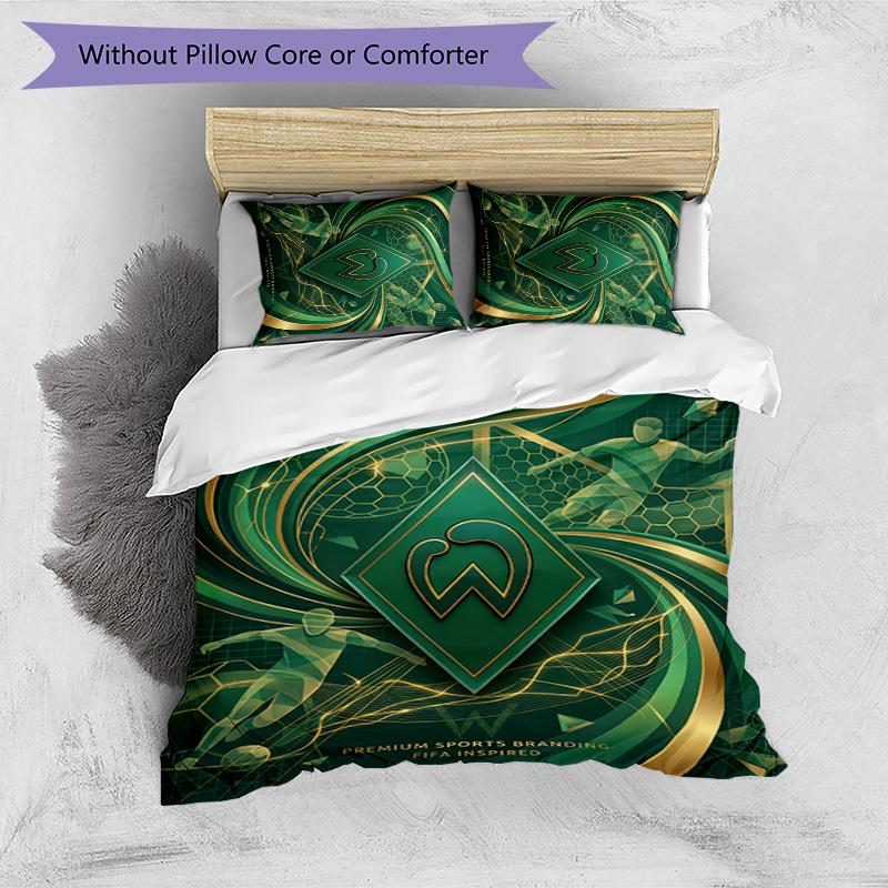 Set Lenzuola 3 Pezzi Stampato Werder Bremen, Comodo Set Copripiumino per Camera da Letto Amico della Pelle