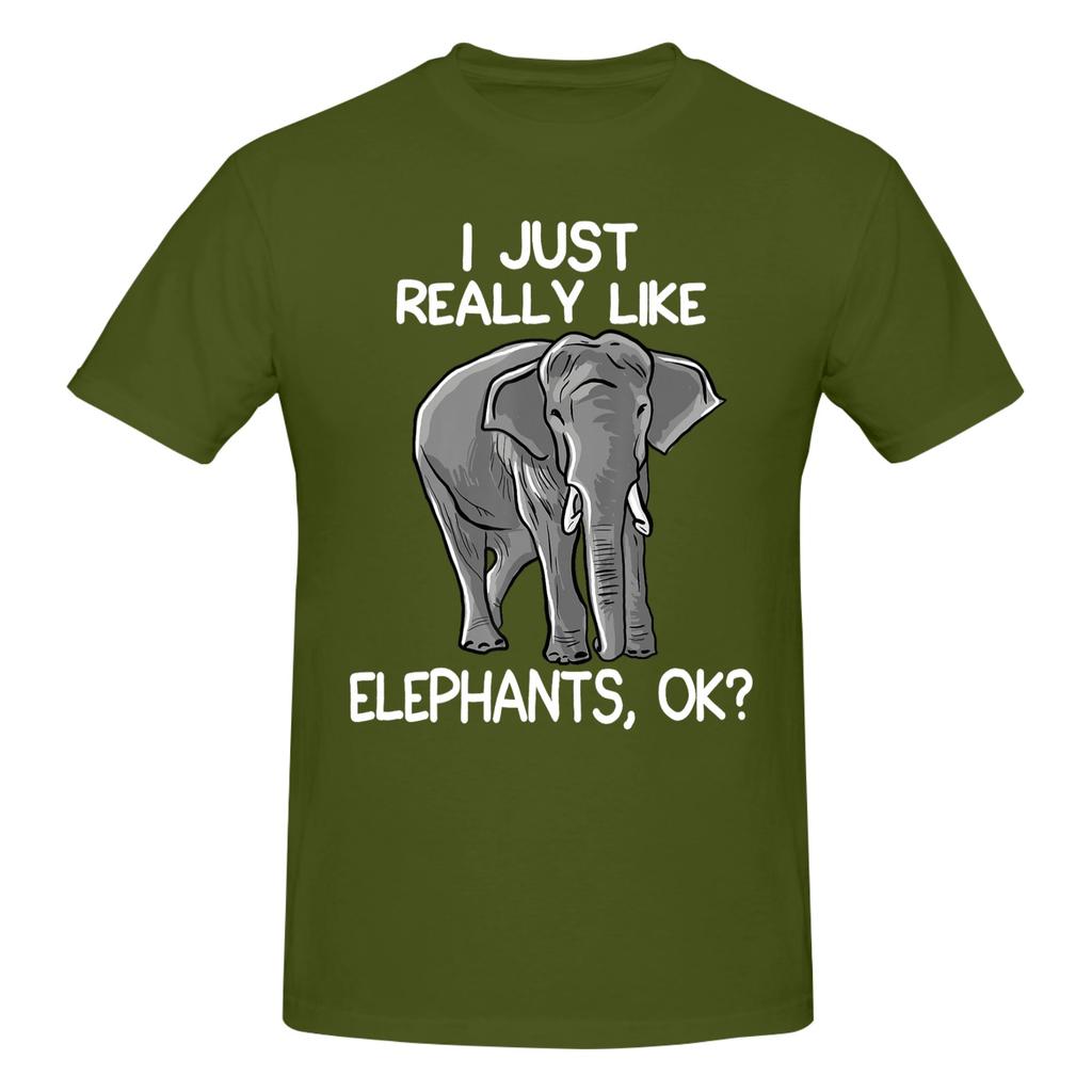 Piece Funny Elephants Graphic Cotton TShirt I Just Really Like Tops Tees For Unisex