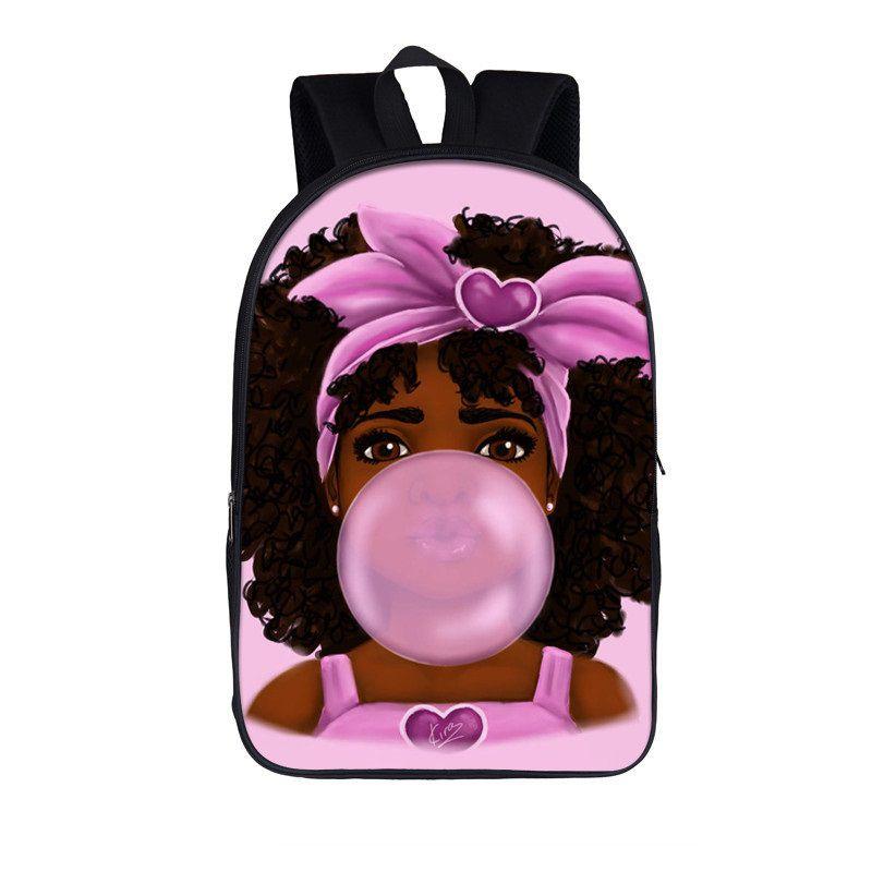 Afro-Afrikanische Schönheit Schwarze Prinzessin Wasserdichter Schulrucksack Mit Verstellbaren Schultergurten