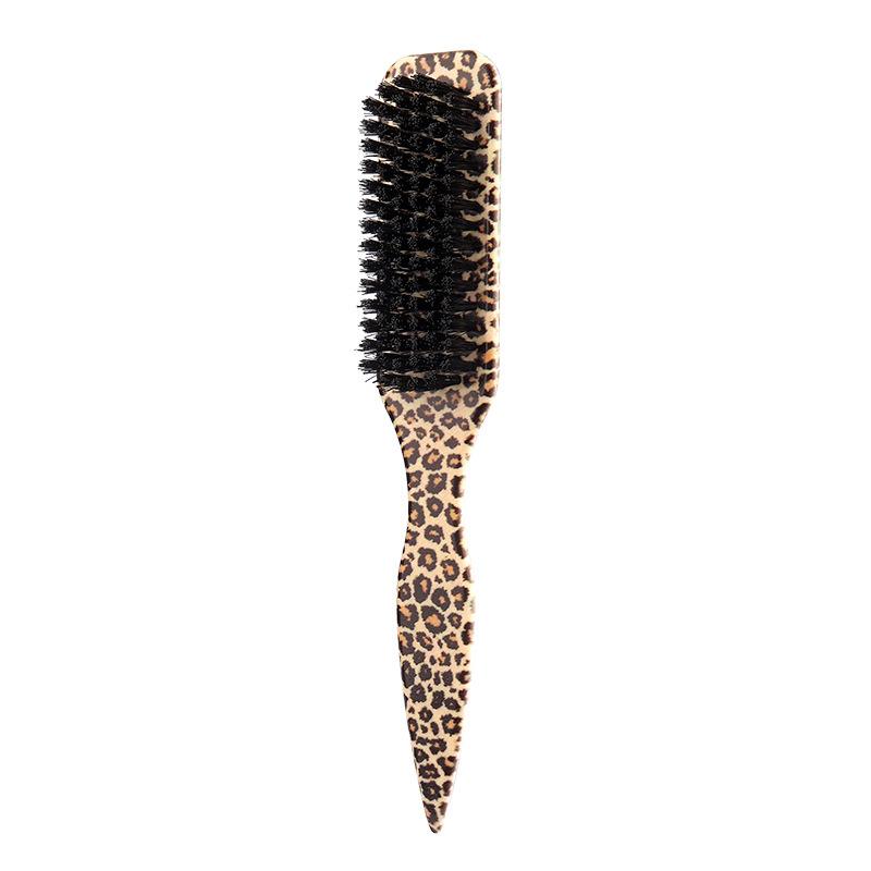 1pcs Leopard Print Pointed Tail Brush And Needle Tail Comb Soft Boar Bristles Smoothens Hair, For Hair Care And Styling For Home And Salon Use