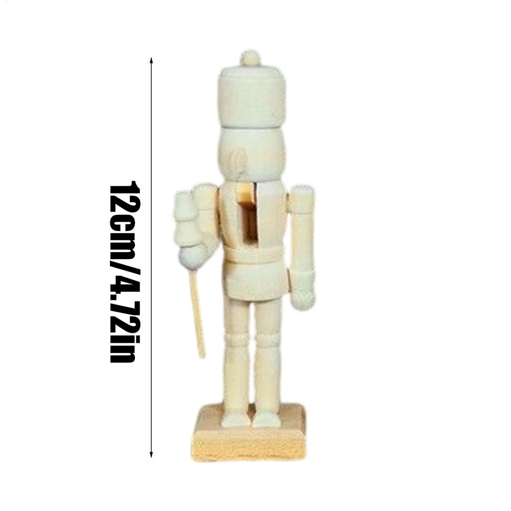 

6pcs 12cm Christmas Nutcracker Figurines Handmade Paintable Ornaments Festive Collectible Nutcracker Figures for Living Room
