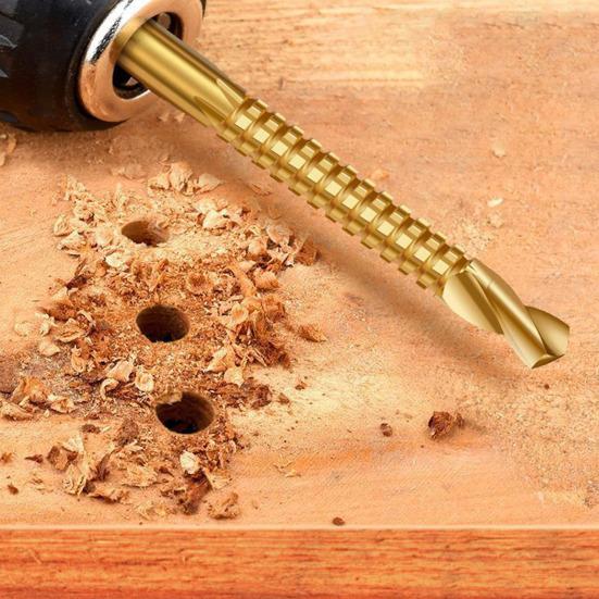 Titanium Coated HSS Twist Drill Bits, 3-8mm Serrated Side Cutting Drill Bit, Hex Shank Serrated Cutting Drill Bits, Drill Bit Woodworking Tools, Hole