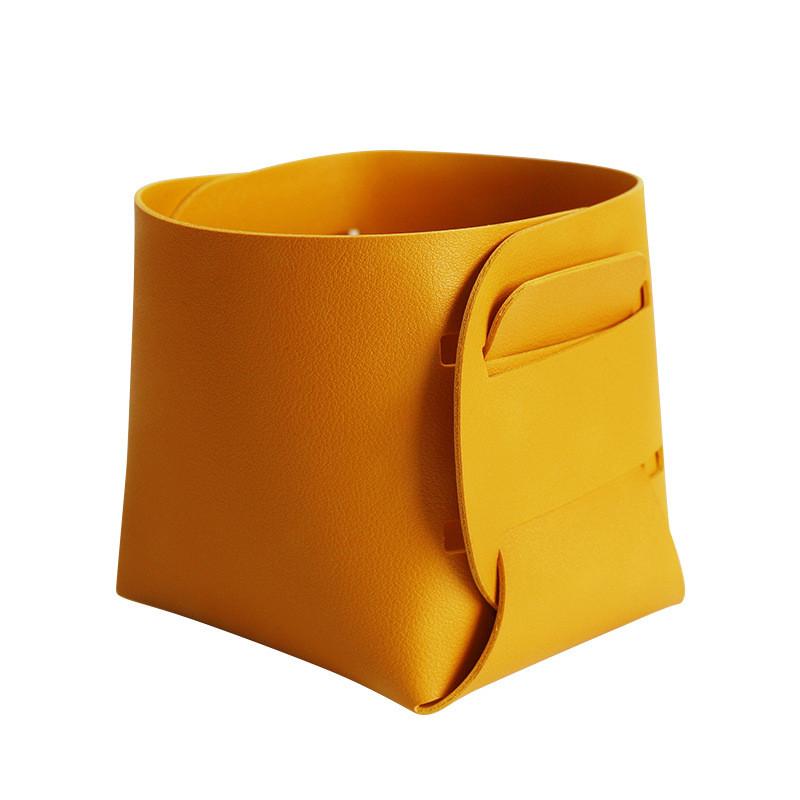 Nordic Minimalist Leather Desk Organizer With Foldable Design For Home Office And Study