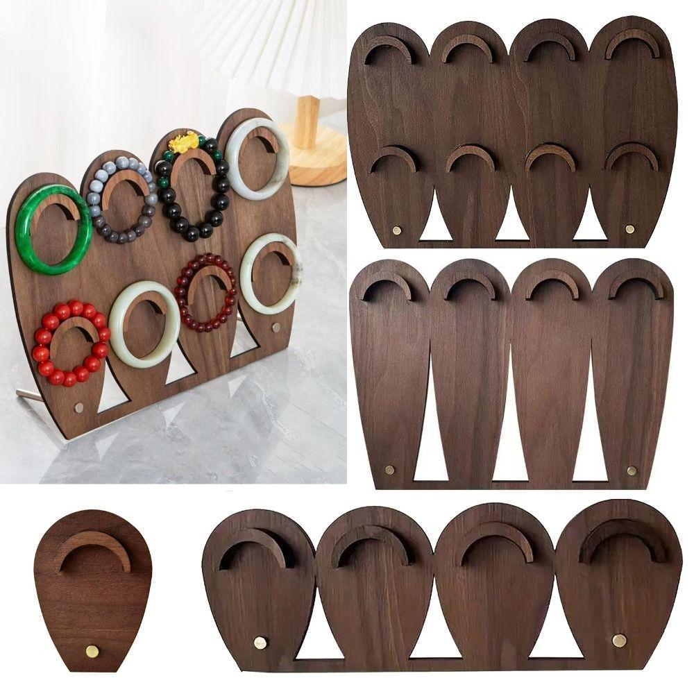 Hand Bangle Bracelet Tray Wood Jewelry Holder Durable Necklace Display Stand  Gift