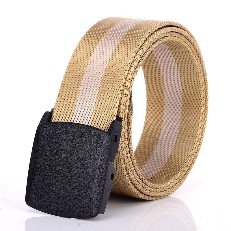 TUSHI Classic Ykk Plastic Buckle High-strength Nylon Elegant Stripe Men Women Canvas Knitted Belt