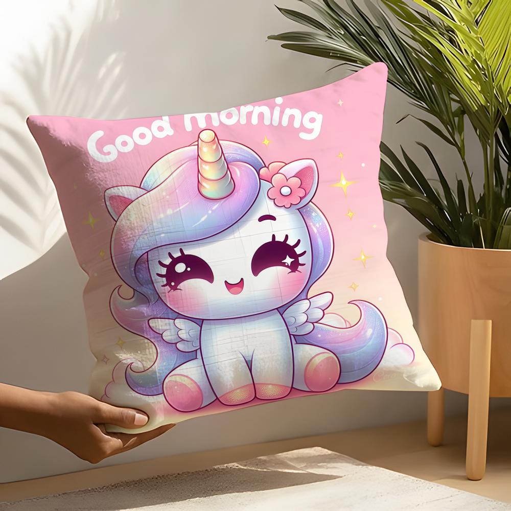 Cute Cartoon Unicorn Pillow Case Linen Cushion Covers For Decorative Sofa Home Pillows Case Car Chair Pillows Cases