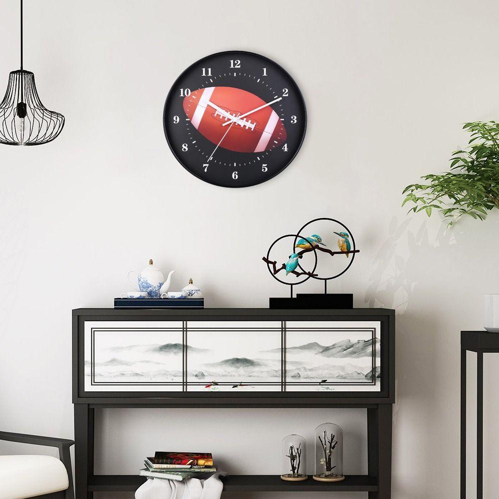 Round Silent Movement Clock Plastic Wall Mounted Clock Creative Decoration Clock  Bedroom