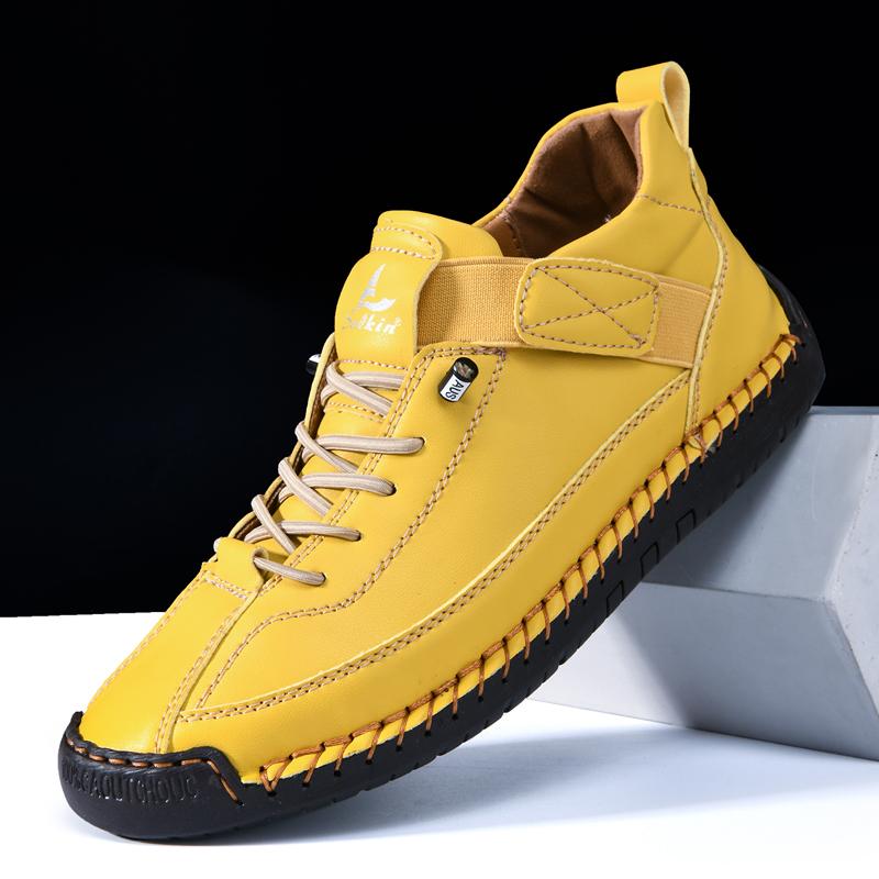 Handmade Casual Women'S Shoes Ankle Boots Comfortable Slip-Resistant Breathable Shoes Elastic Strap Outdoor Walking Flat Shoes