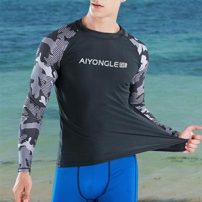 Men's Swimsuit, Printed Surf Suit, Long Sleeve Softsuit, Shirt, Rashguard for Surfing,