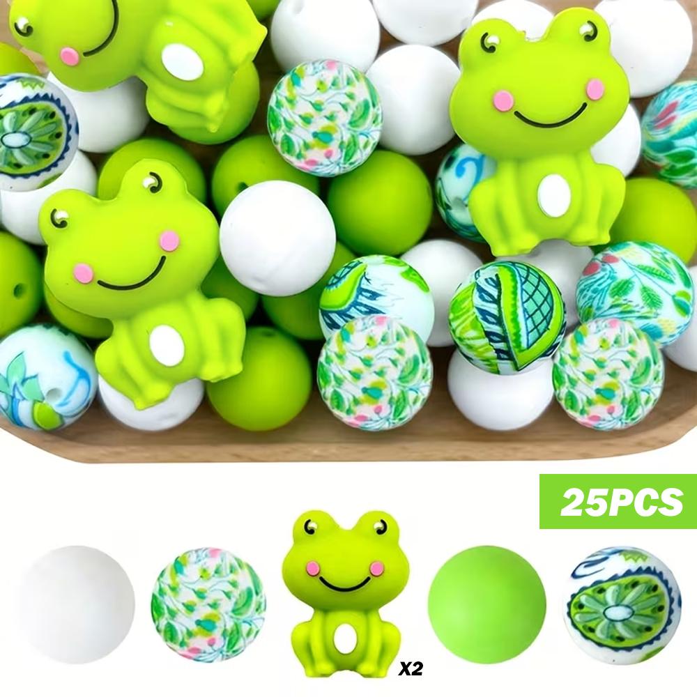 Set di Perline in Silicone 3D Animali Carini 5/25 Pezzi per Portachiavi Fai da Te Collana Braccialetto Decorazione Penna Gioielli Ciondolo Ecc.. Regalo di Compleanno per le Feste