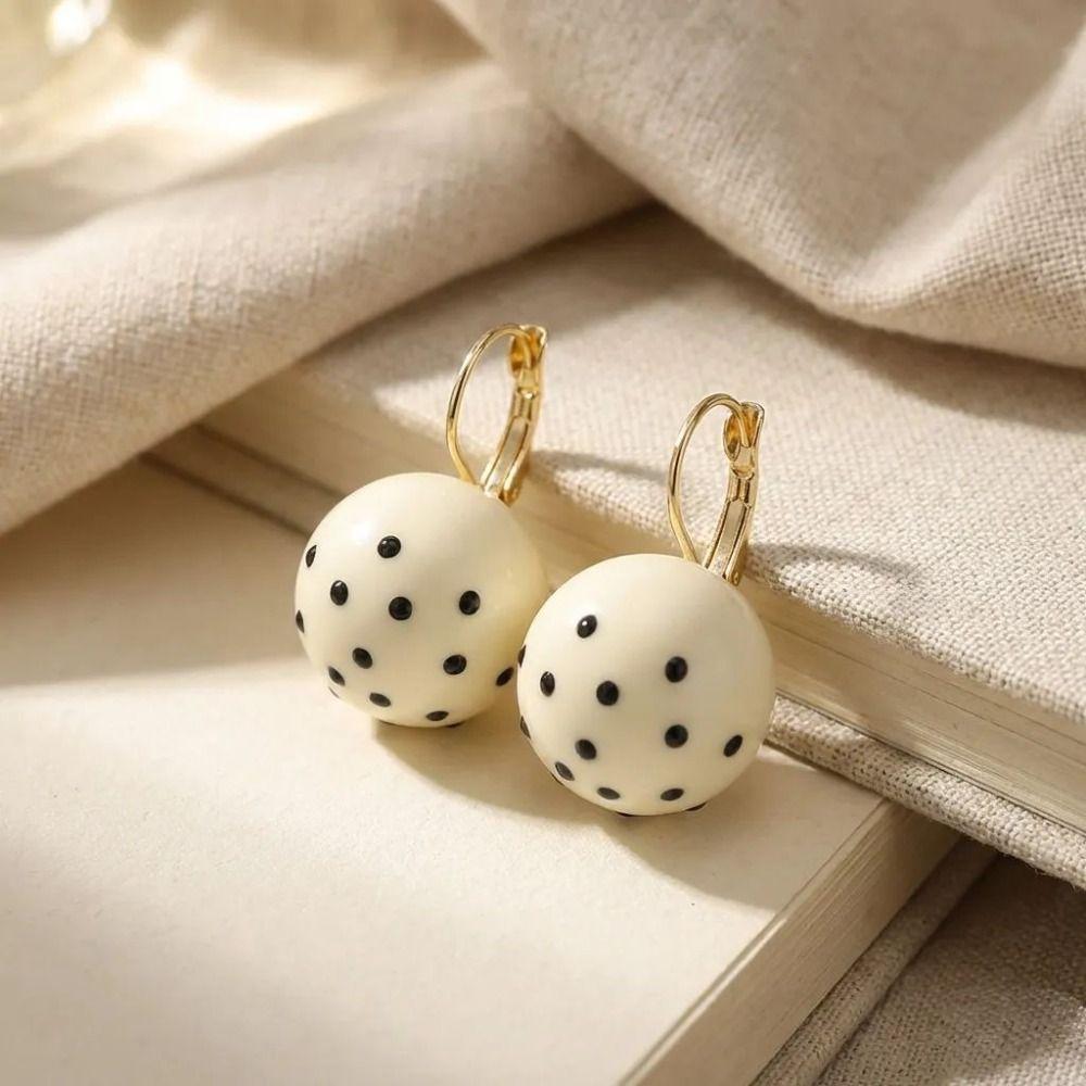Buckle Closure Round Ball Earrings Ear Clips Dangle Earrings Drop Earrings  Summer Vacation