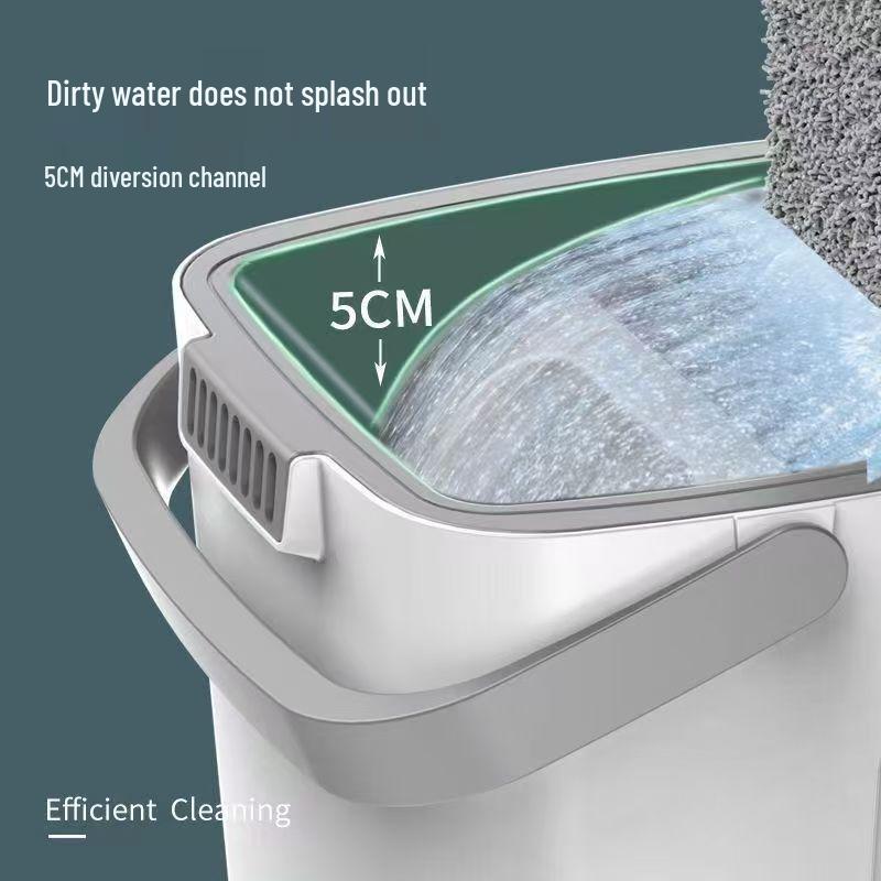 Hands-Free Flat Mop & Bucket Set - Wet/Dry Dual-Use for Easy Cleaning