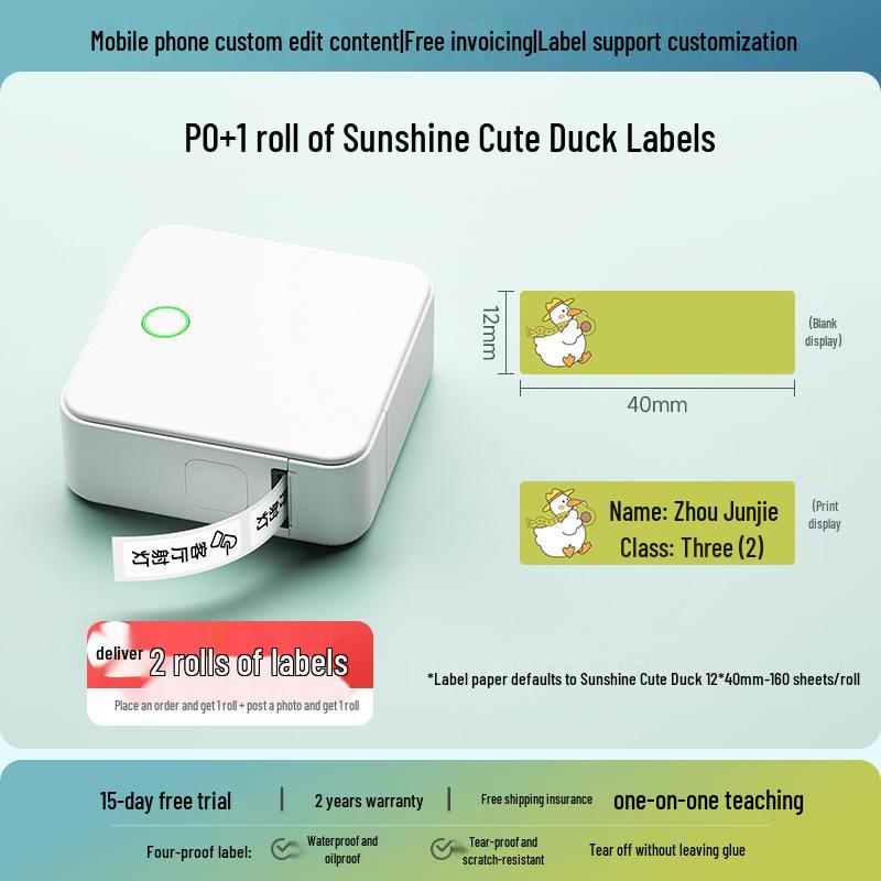 Portable Bluetooth Thermal Label Printer for Price Tags and Smart Labels