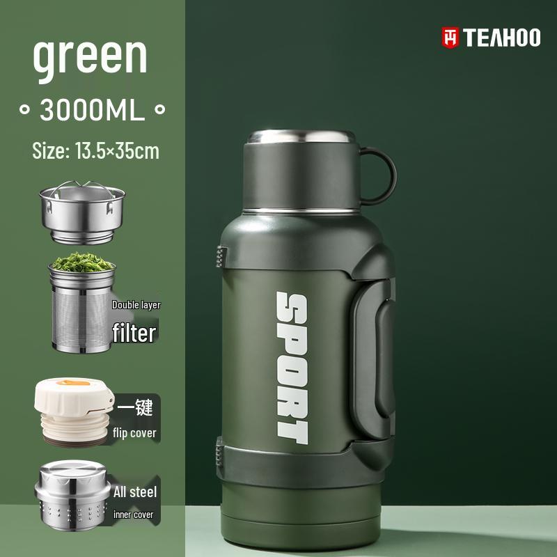 Qihu Large Capacity Stainless Steel Thermos Flask for Outdoor, Car & Home Travel