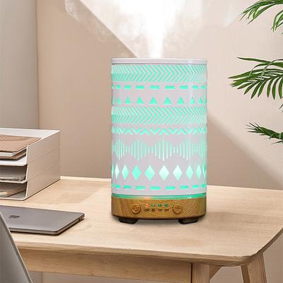 Desktop Decorative Light Night Bedside Table Light Timed Aroma Diffuser Ultrasonic Air Humidifier with 7-color LED Lights