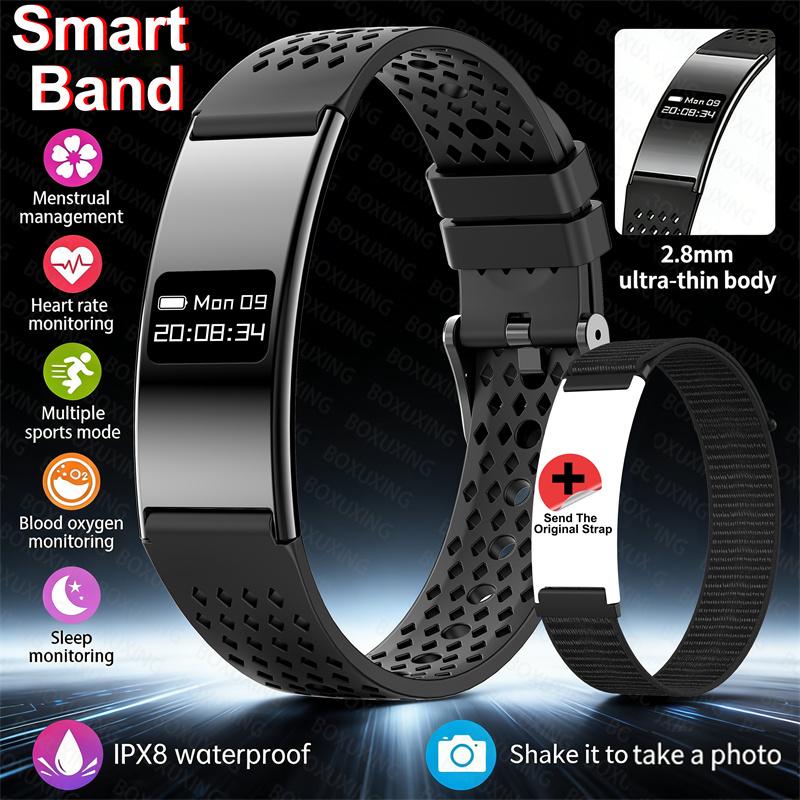 New 2.8mm Ultra Thin Long Battery Life Smart Bracelet IPX8 Waterproof Sport Bracelet Health Monitor Men Women Smart Watch