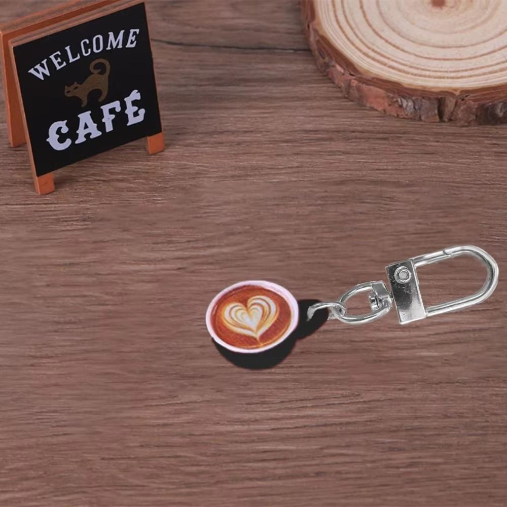 Fashion Mini Coffee Cup Keychain For School Backpack Gift Couples Friends Bag Charm Pendant Cute Cartoon Key Ring For Girls