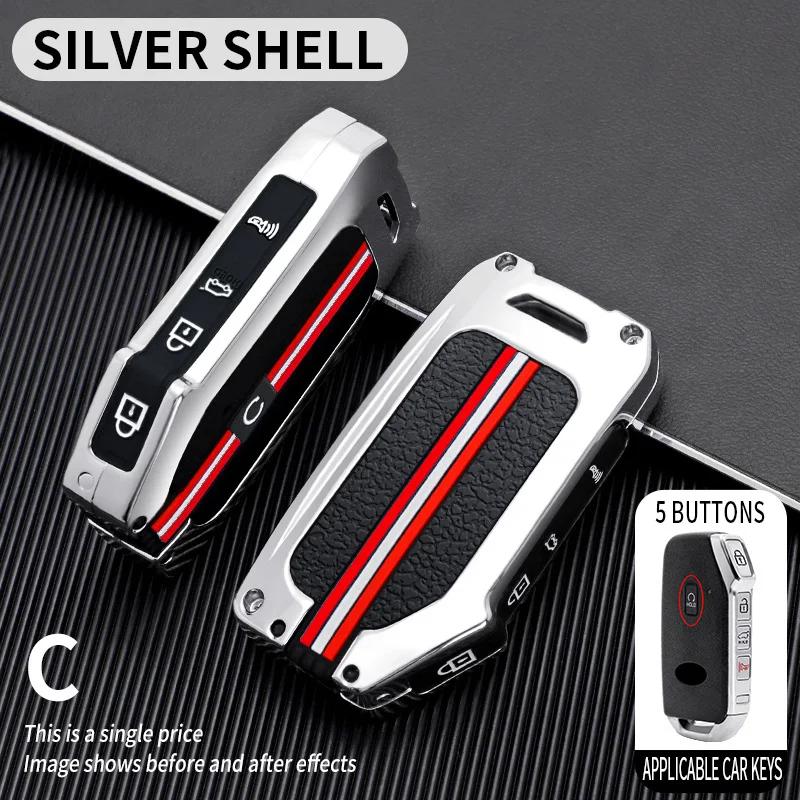 Metal Car Key Cover Fob Case Shell For Kia Seltos Sportage Nq5 Sorento Mq4 Gt Line K5 Dl3 Niro Sg2 Ev6 K3 Carnival Ka4 K7 K8 Gl3