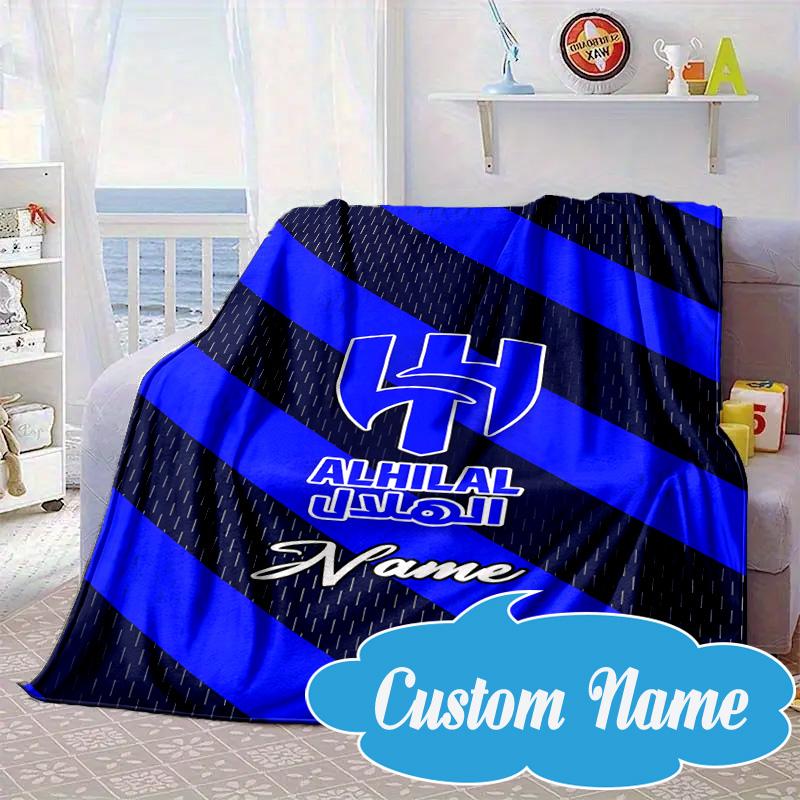 Custom Name Al FC Crest Blanket bed sofa Blanket Flannel Blanket for Camping, Hiking, Picnic Essentials,gift for Fan family