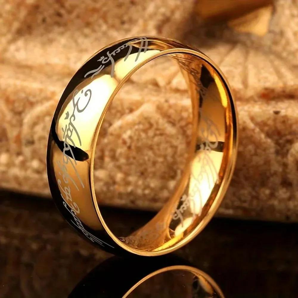 

Stainless Steel Language Men and Women Rings for Unisex Fashion Accessories Zircon 8 золотий