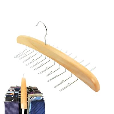 HaOhana Tie Holds 24 and Easy To Hanger/Belt Hanger, Space-Saving, Belts, Scarves, Laundry, Access, Non-Slip (Natural)