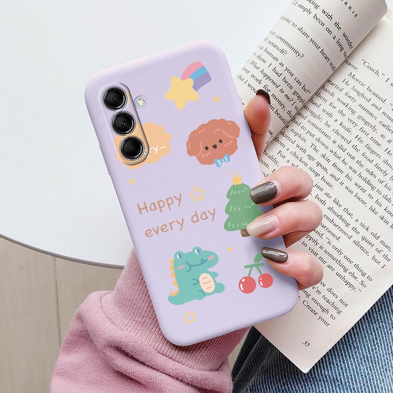 Cute Painted Case For Samsung Galaxy M14 M34 M54 5G Soft Cover Cartoon Cat Sunflower TPU Funda For Samsung M 14 GalaxyM54 Coque