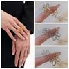 Irregular Silver Sunflower Finger Circle Exaggerated Open Hollow Out Ring  Mother's Day