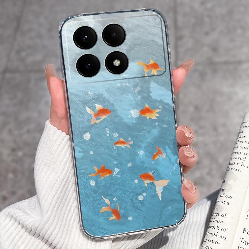 Case For Redmi K70e K60e K80 K70 K60 K50 K40 K30 K20 Pro K30i Cute Cartoon Piggy Pattern Phone Cover Transparent TPU Anti Fall Shell For Redmi Housing