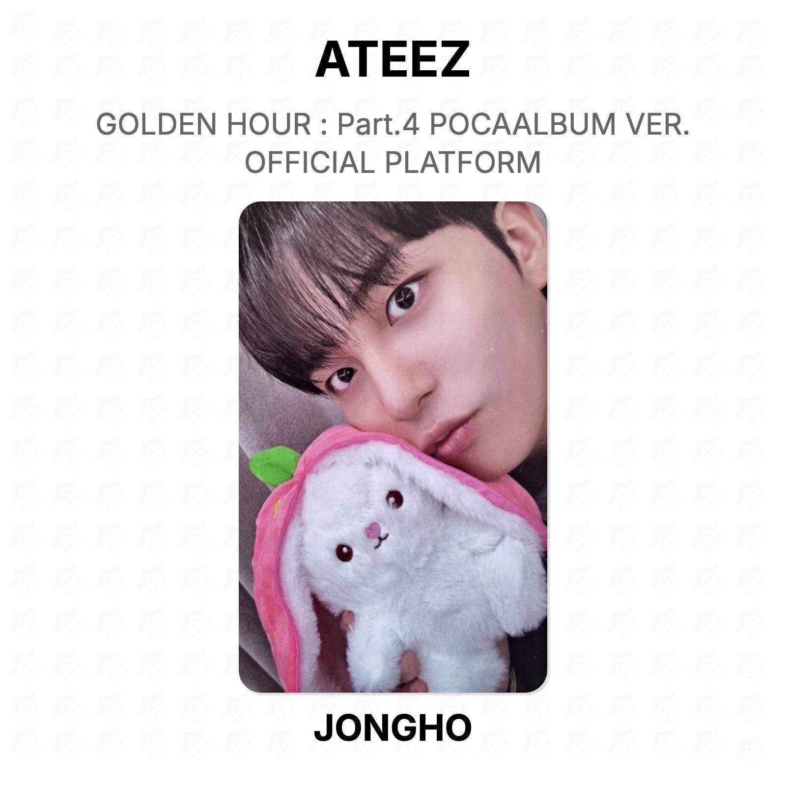 ATEEZ GOLDEN HOUR : Part.4 POCAALBUM VER. OFFICIAL PLATFORM Official Photocard JONGHO