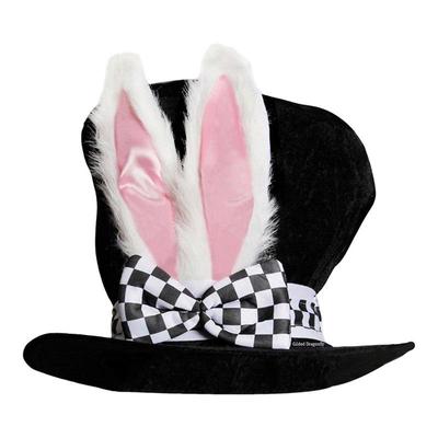 Easter Hat Cosplay Holiday Party Decorative High Hat with Ears Velvet Rabbit Ear Party Hats Ears Crazy Hat Costume Accessories