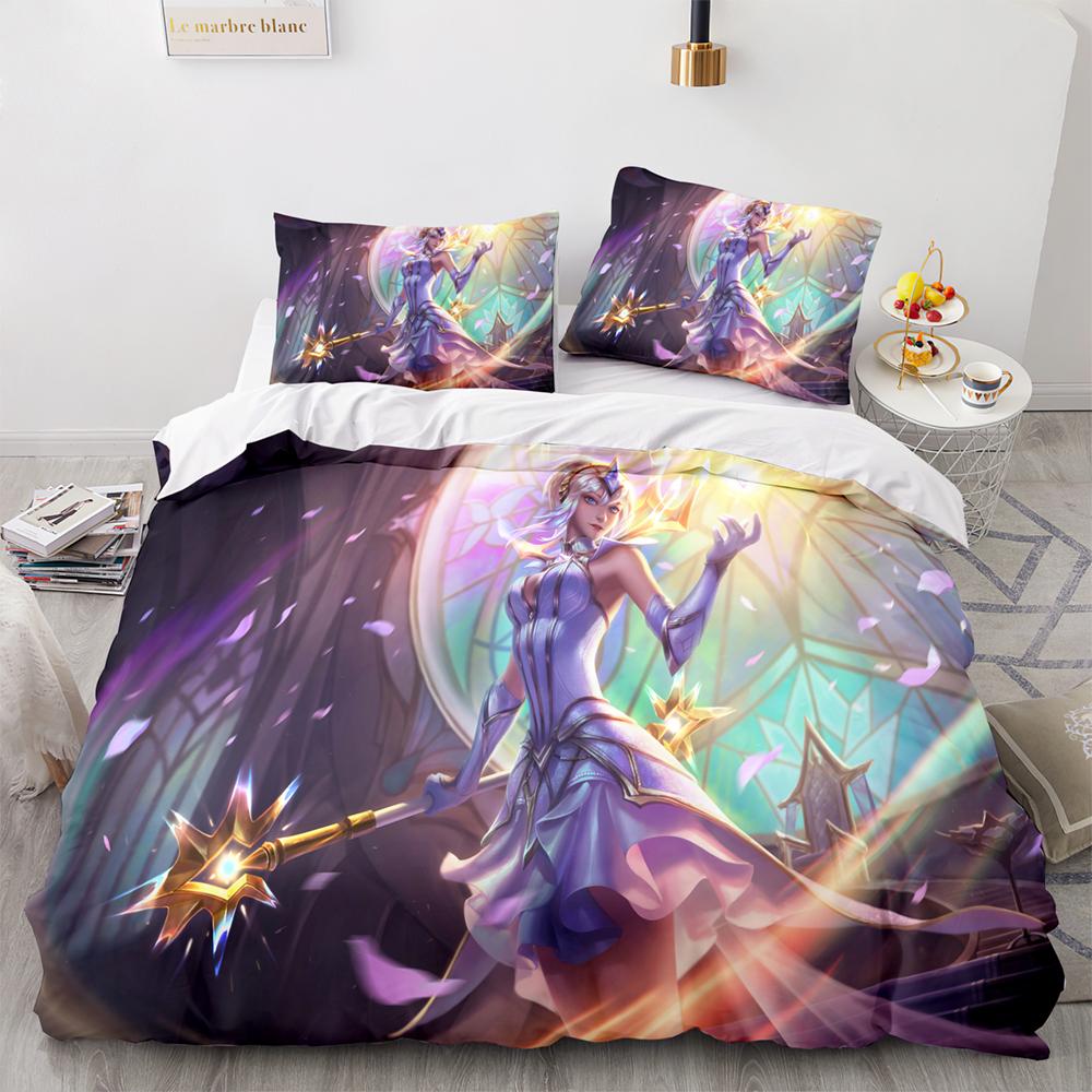 3D Print League Of Heroes Bedding Set Single Twin Full Queen King Size Game Anime Bed Set Aldult Kid Bedroom Duvet Cover Sets