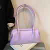 Solid Color PU Leather Underarm Bags For Women 2025 Spring Korean Fashion Retro Simple Shoulder Bag Lady Handbags And Purses