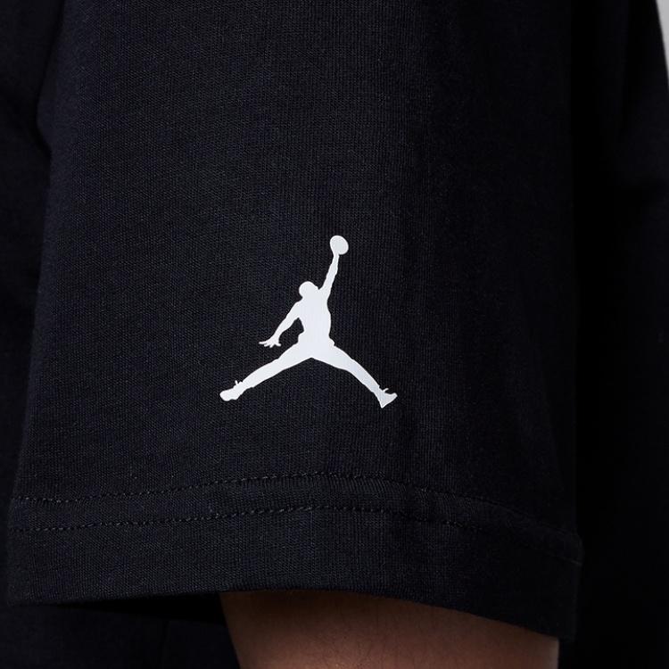 Jordan Varsity Jumpman Graphic Print Casual Crew Neck T-Shirt Kids Tops Black White FV2530-011