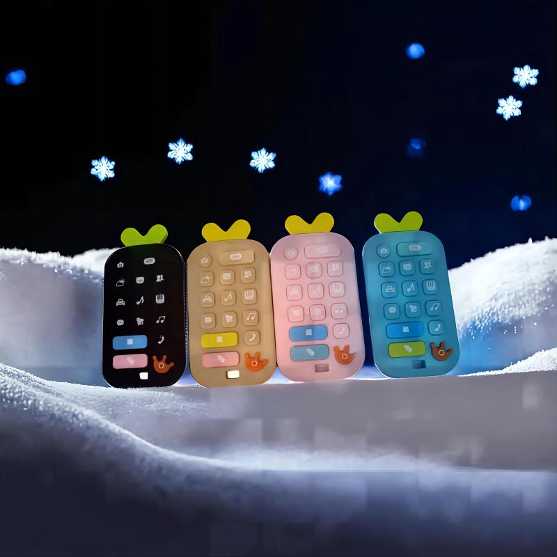 Non-Toxic Baby Silicone Remote Control Teether Baby Anti-Eating Hand Teething Stick Cartoon Soothing Bite Toys