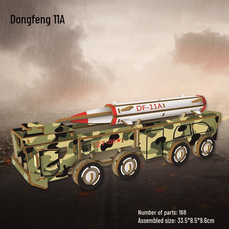 Wooden 3D Military Puzzle Model - Educational DIY Toy for Boys