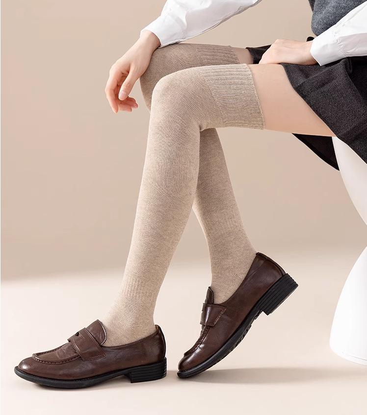 Women's Warm Fleece-Lined Over-the-Knee Socks - Thick, Non-Slip, Autumn & Winter Styles