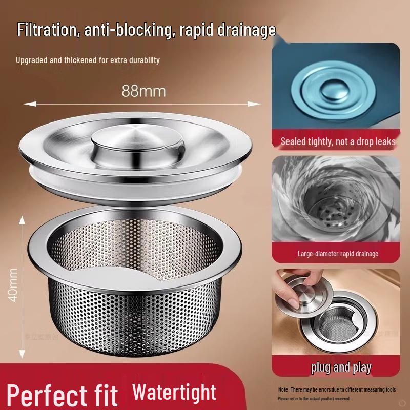 Kitchen Sink Strainer & Stopper Set