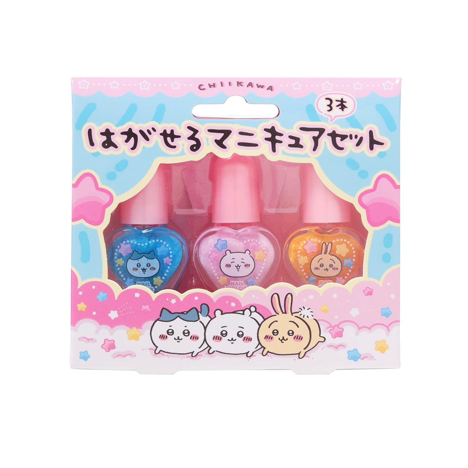 Race Chikawa Peelable Nail Polish 3-Piece Set 230410